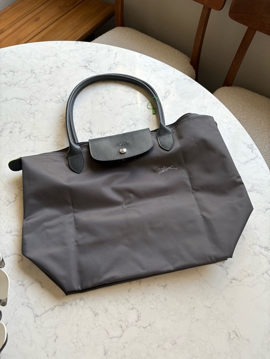 Handbags - Longchamp Grey Tote Bag with Top Handle